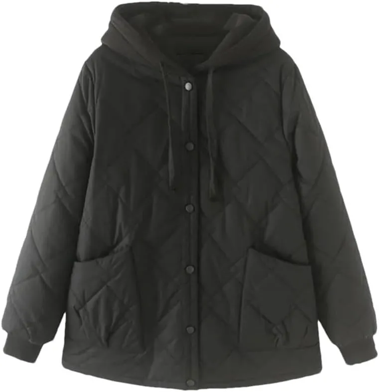 Plus Size Women Parka Autumn/Winter Fashion Loose Hooded Thick Cotton-Padded Casual Coat