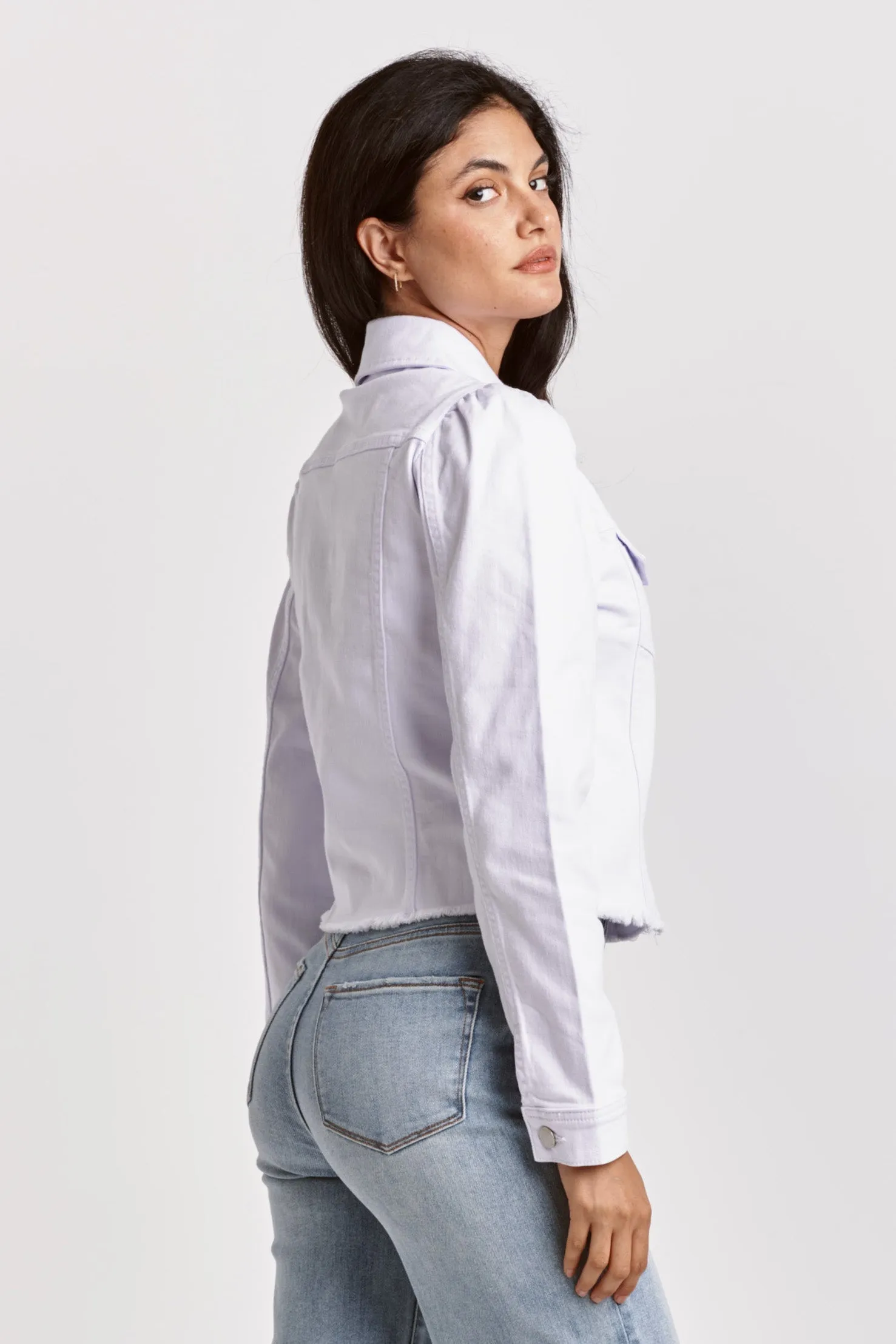 ROSELYN PUFF SLEEVE FITTED JACKET WHITE