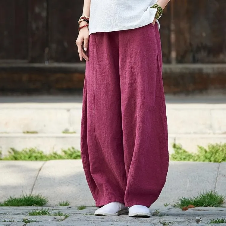 Sakura Wide Leg Linen Pants | Zen