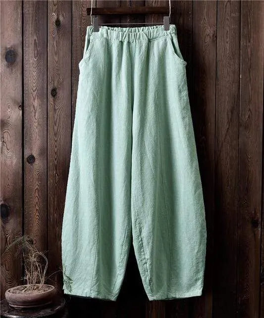 Sakura Wide Leg Linen Pants | Zen