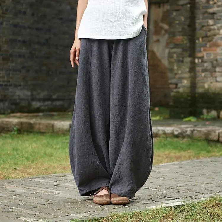 Sakura Wide Leg Linen Pants | Zen