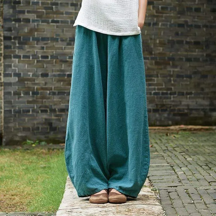 Sakura Wide Leg Linen Pants | Zen