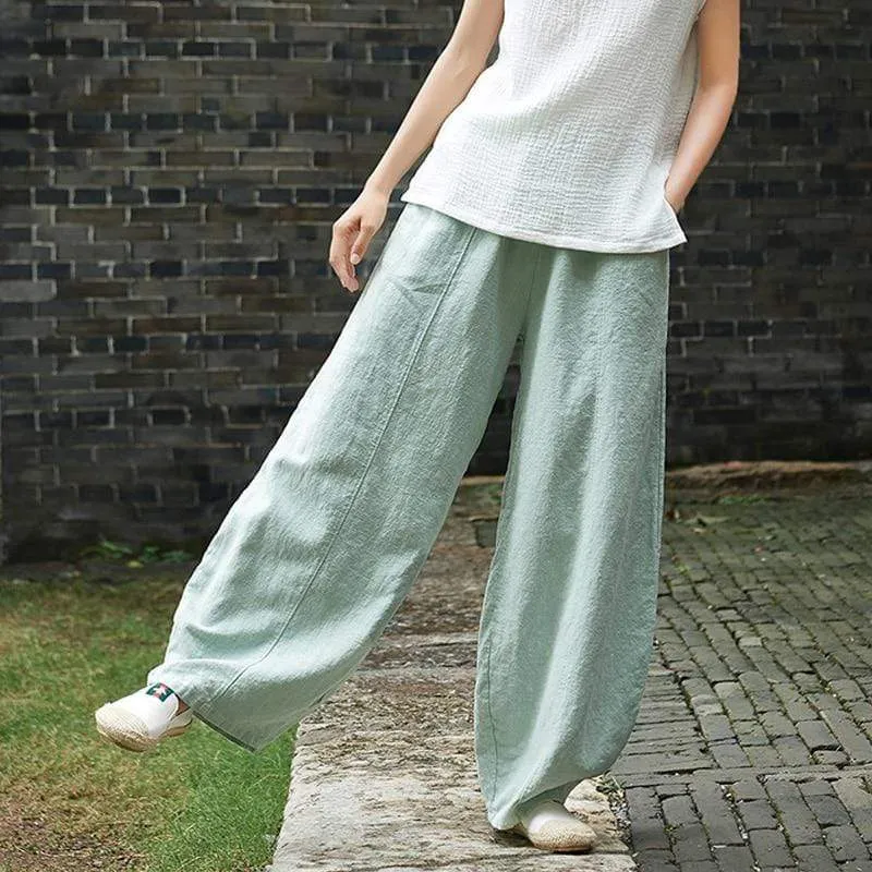 Sakura Wide Leg Linen Pants | Zen