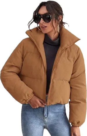 sandbank Women's Winter Parka Jacket Warm Stand Collar Cotton Quilted Down Coat