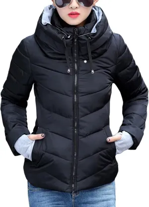 sandbank Women's Winter Parka Jacket Warm Stand Collar Cotton Quilted Down Coat