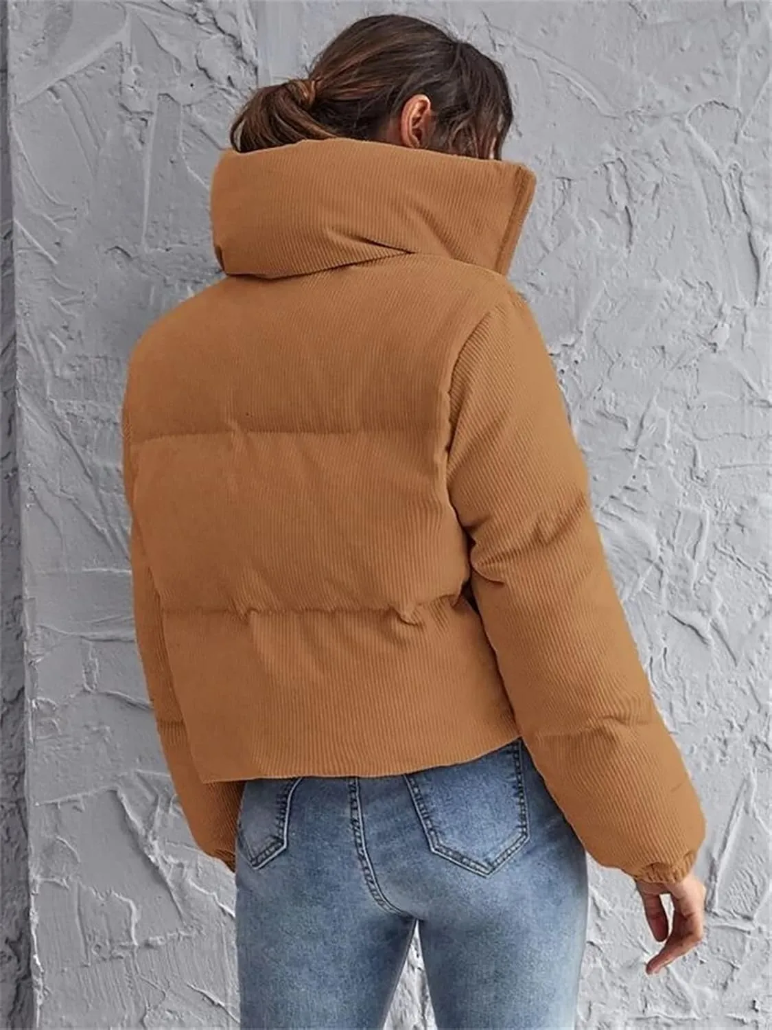 sandbank Women's Winter Parka Jacket Warm Stand Collar Cotton Quilted Down Coat