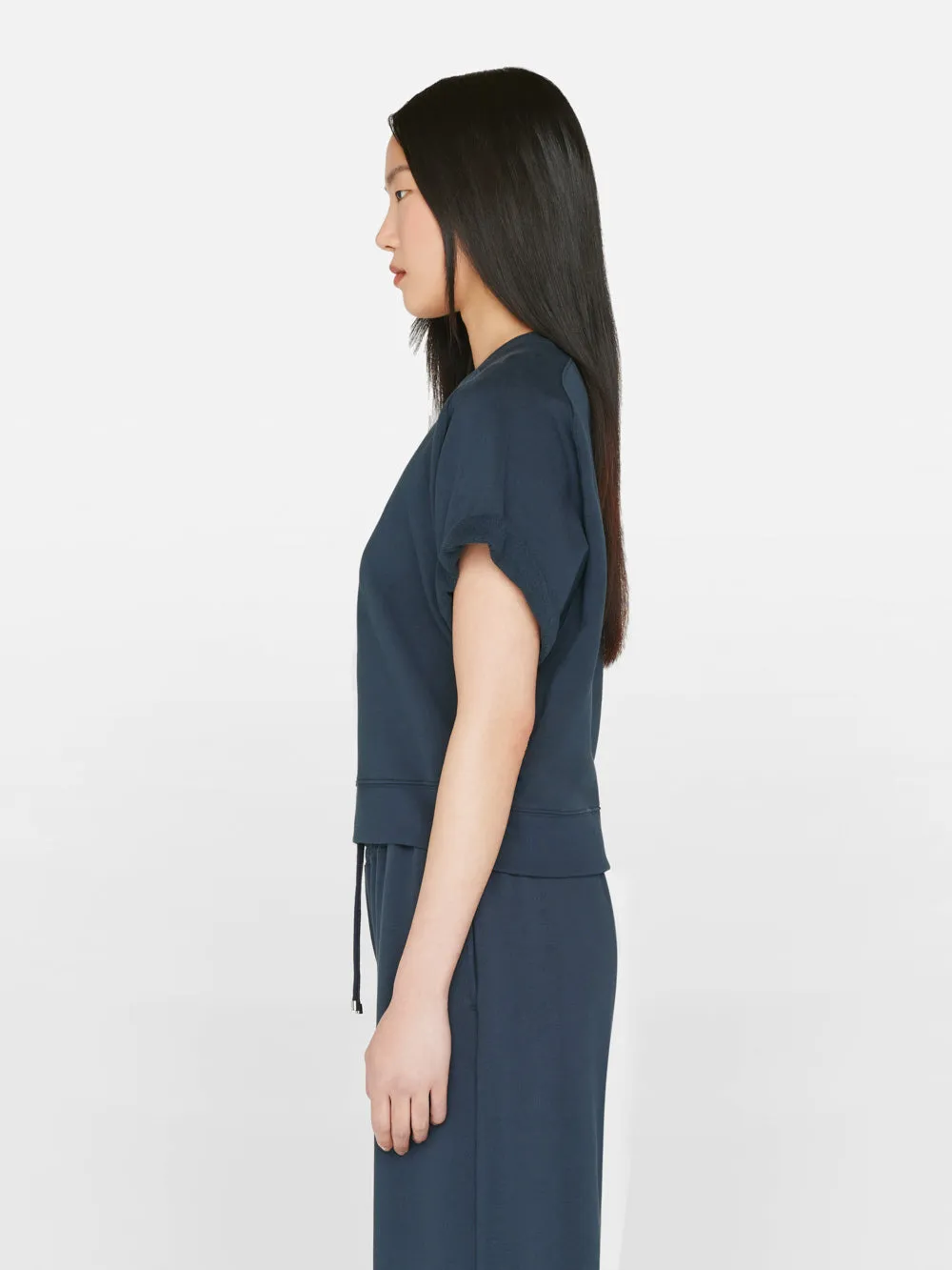 Slouchy Rolled Sweatshirt -- Navy