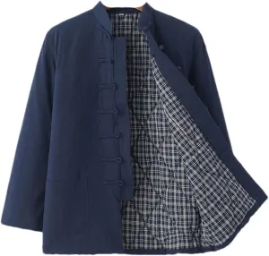 Tang Suit Hanbok Thickened Cotton Jacket Men's Retro Style Padded Jacket Winter Cotton Linen Coat Jacket