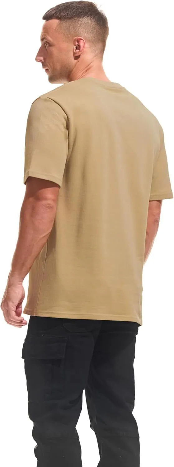 VEIISAR Men's Heavy Weight Crew Neck 100 Cotton Pique Thick T-Shirt
