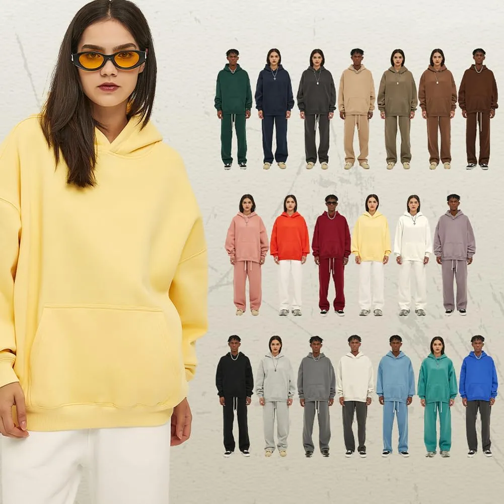 VFIVE UNFOUR 350gsm Thick Cotton Lined Hoodies Winter Oversized Blank Hoodies Warm Sweatshirts