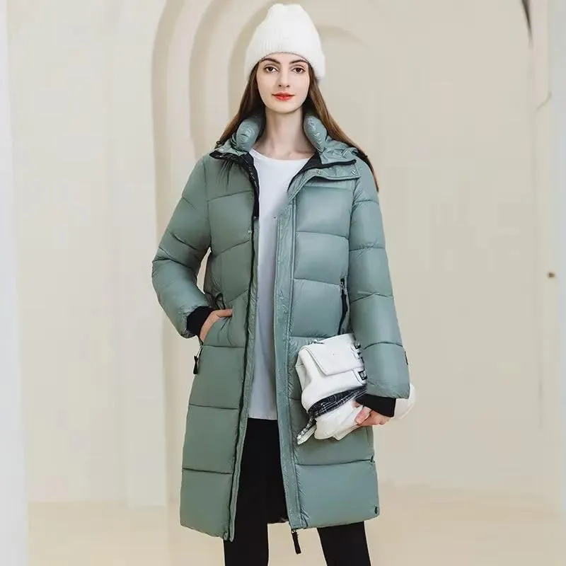 Winter Down Cotton Long Parkas Women's Thick Warm Korean Padded Jacket Winter Clothes Women Coat