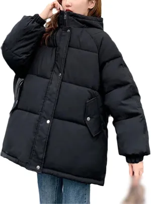 Women Short Jacket Winter Parkas Thick Hooded Cotton Padded Jackets Coats Loose Puffer Parkas Outwear