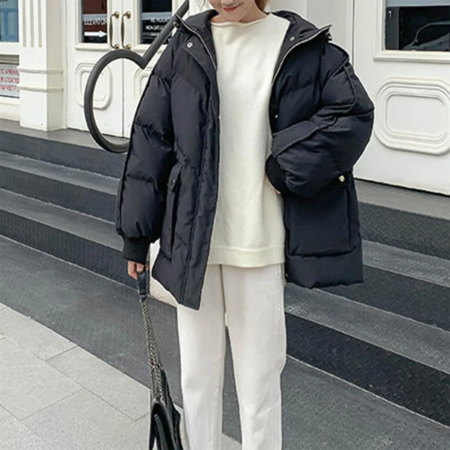 Women Short Jacket Winter Parkas Thick Hooded Cotton Padded Jackets Coats Loose Puffer Parkas Outwear