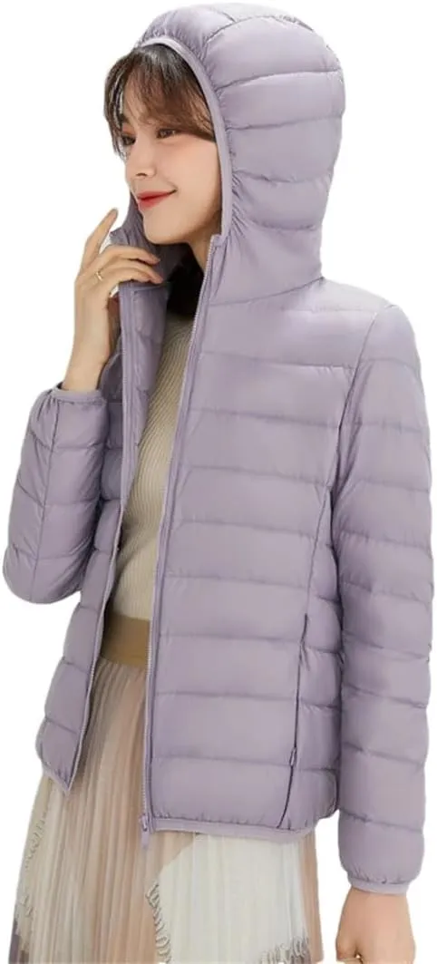 Women Ultra Light Down Jacket White Duck Down Hooded Jackets Warm Coat Parka Female Portable Outwear Windbreaker