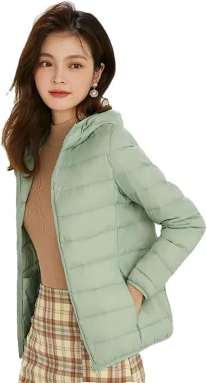 Women Ultra Light Down Jacket White Duck Down Hooded Jackets Warm Coat Parka Female Portable Outwear Windbreaker