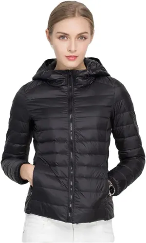 Women Ultra Light Down Jacket White Duck Down Hooded Jackets Warm Coat Parka Female Portable Outwear Windbreaker