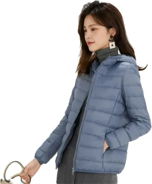 Women Ultra Light Down Jacket White Duck Down Hooded Jackets Warm Coat Parka Female Portable Outwear Windbreaker