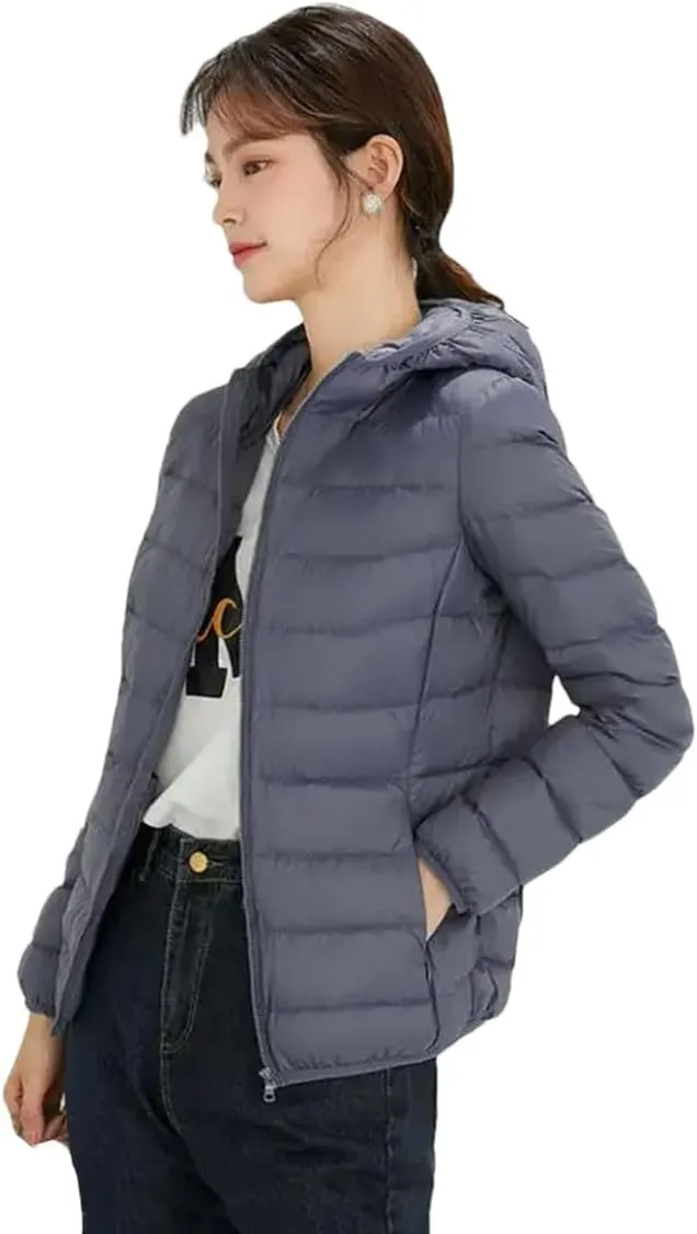 Women Ultra Light Down Jacket White Duck Down Hooded Jackets Warm Coat Parka Female Portable Outwear Windbreaker