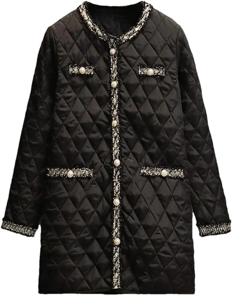 Women Winter Cotton Padded Parkas Thick Warm Overcoat Elegant Lightweight Long Outerwear Korean Quilted Coats