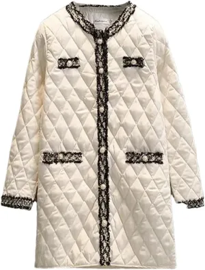 Women Winter Cotton Padded Parkas Thick Warm Overcoat Elegant Lightweight Long Outerwear Korean Quilted Coats
