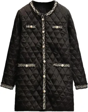 Women Winter Cotton Padded Parkas Thick Warm Overcoat Elegant Lightweight Long Outerwear Korean Quilted Coats