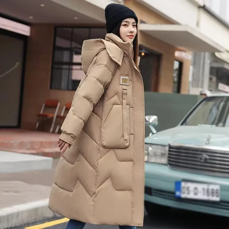 Women's Cotton Padded Coat Cropped Winter Loose Fit Thickened Jacket Padded