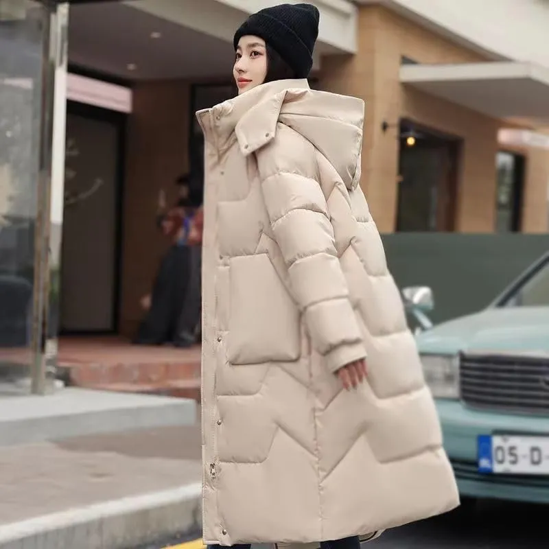 Women's Cotton Padded Coat Cropped Winter Loose Fit Thickened Jacket Padded
