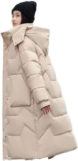 Women's Cotton Padded Coat Cropped Winter Loose Fit Thickened Jacket Padded