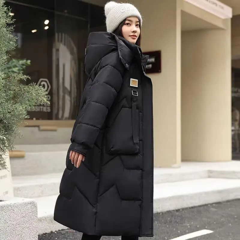 Women's Cotton Padded Coat Cropped Winter Loose Fit Thickened Jacket Padded