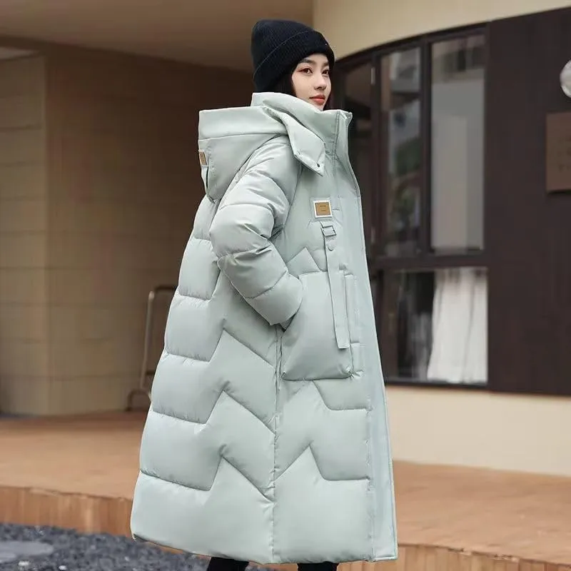 Women's Cotton Padded Coat Cropped Winter Loose Fit Thickened Jacket Padded