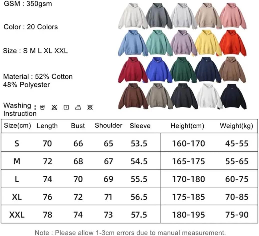 Womens Fall Winter Oversized Loose Basic Solid Hoodies Unisex Thick Sweatshirts Pullover Fleece Sweaters