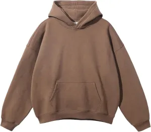 Womens Fall Winter Oversized Loose Basic Solid Hoodies Unisex Thick Sweatshirts Pullover Fleece Sweaters