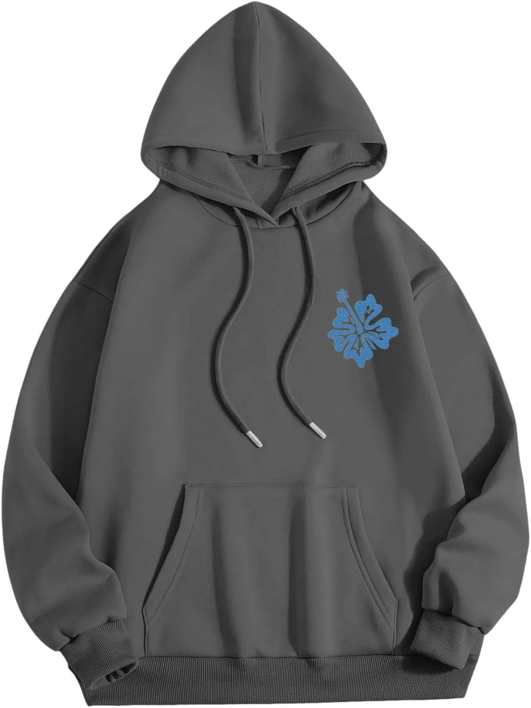 Women's Graphic Print Hoodies Oversized Long Sleeve Hooded Sweatshirts Cherry Floral Drop Shoulder Pullover Top