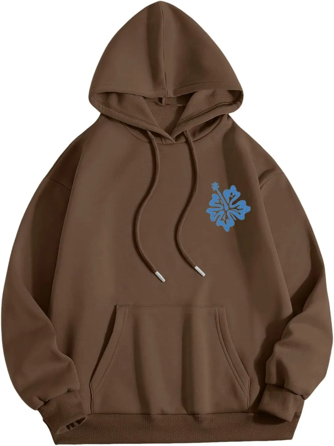 Women's Graphic Print Hoodies Oversized Long Sleeve Hooded Sweatshirts Cherry Floral Drop Shoulder Pullover Top