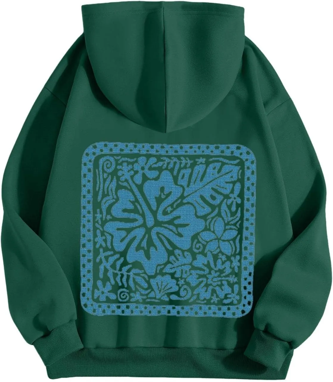 Women's Graphic Print Hoodies Oversized Long Sleeve Hooded Sweatshirts Cherry Floral Drop Shoulder Pullover Top