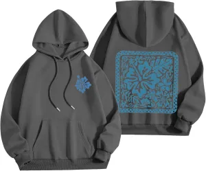 Women's Graphic Print Hoodies Oversized Long Sleeve Hooded Sweatshirts Cherry Floral Drop Shoulder Pullover Top