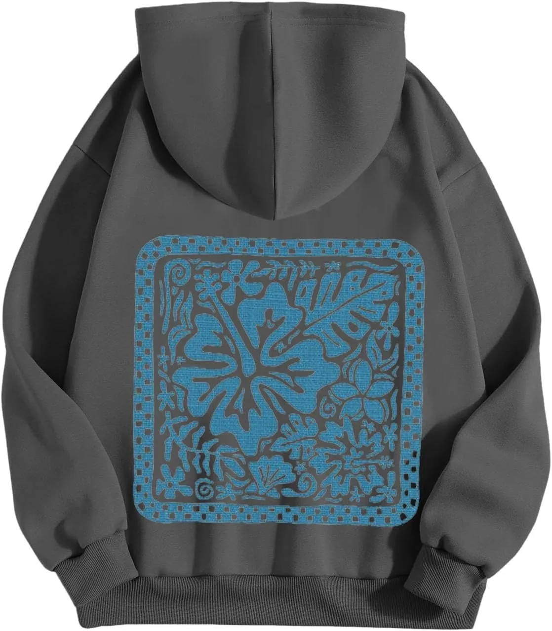 Women's Graphic Print Hoodies Oversized Long Sleeve Hooded Sweatshirts Cherry Floral Drop Shoulder Pullover Top