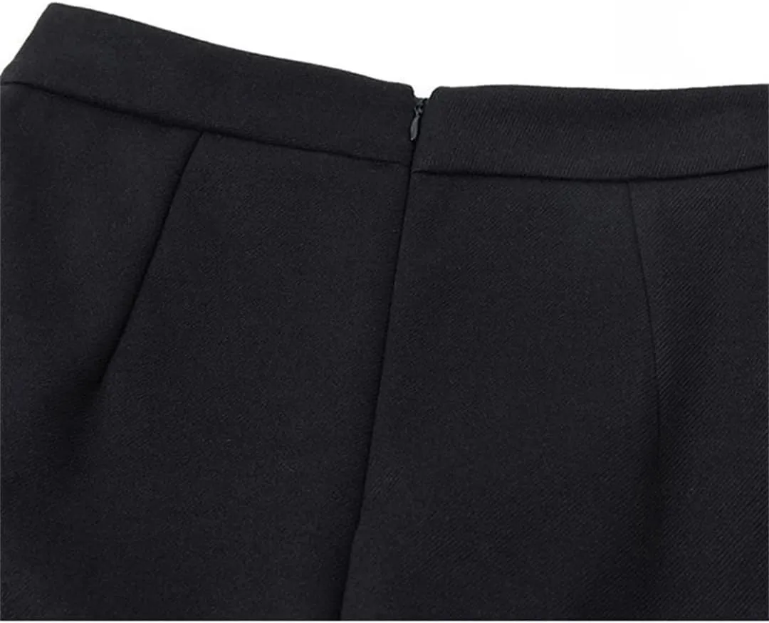 Women's Half Length Skirt Slit Thick A Line Office Bodycon Skirts High Waist Knee-Length Midi Skirt