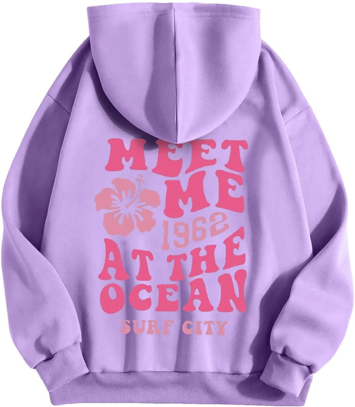 Womens Hoodies Long Sleeve Letter Print Warm Fall Winter Sweatshirts Oversized Hooded Pullover 2024 Trendy