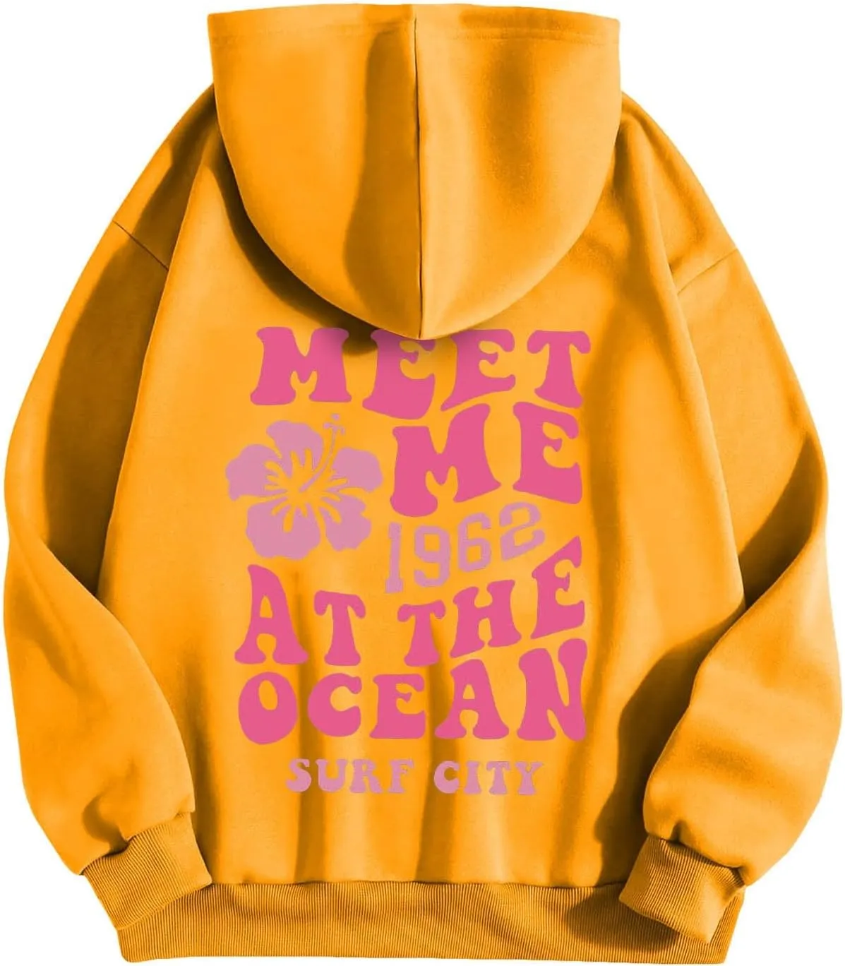 Womens Hoodies Long Sleeve Letter Print Warm Fall Winter Sweatshirts Oversized Hooded Pullover 2024 Trendy
