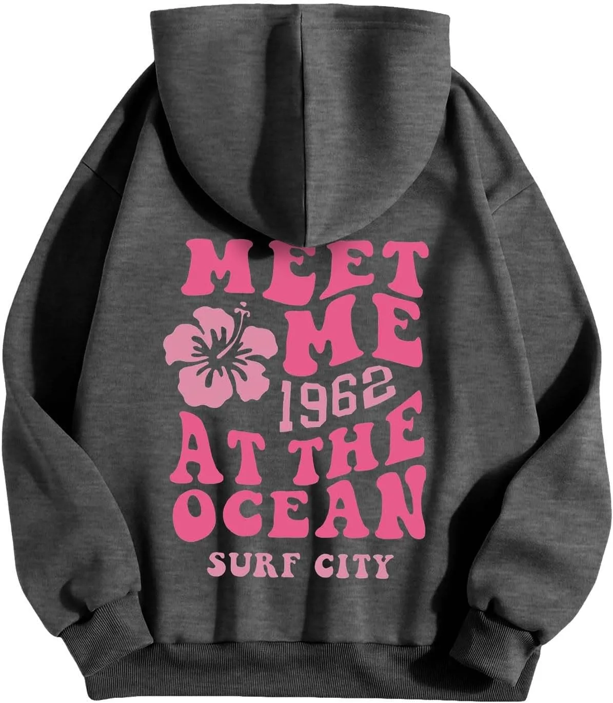 Womens Hoodies Long Sleeve Letter Print Warm Fall Winter Sweatshirts Oversized Hooded Pullover 2024 Trendy