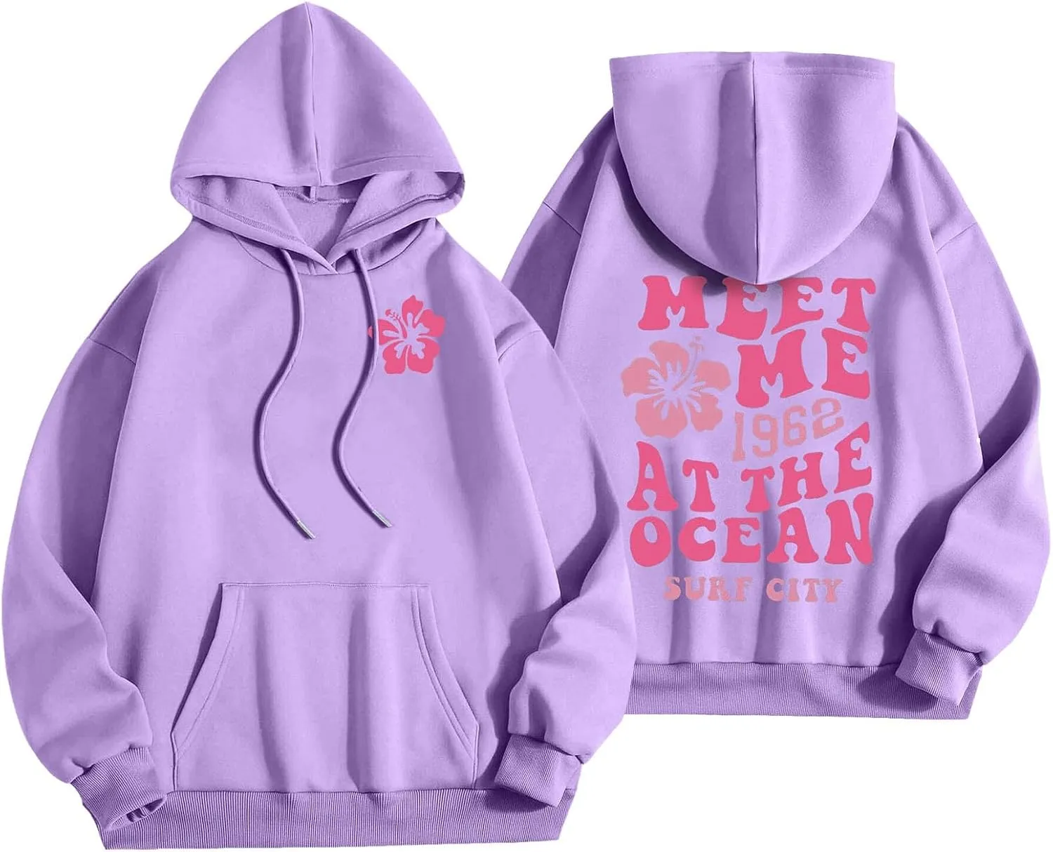 Womens Hoodies Long Sleeve Letter Print Warm Fall Winter Sweatshirts Oversized Hooded Pullover 2024 Trendy