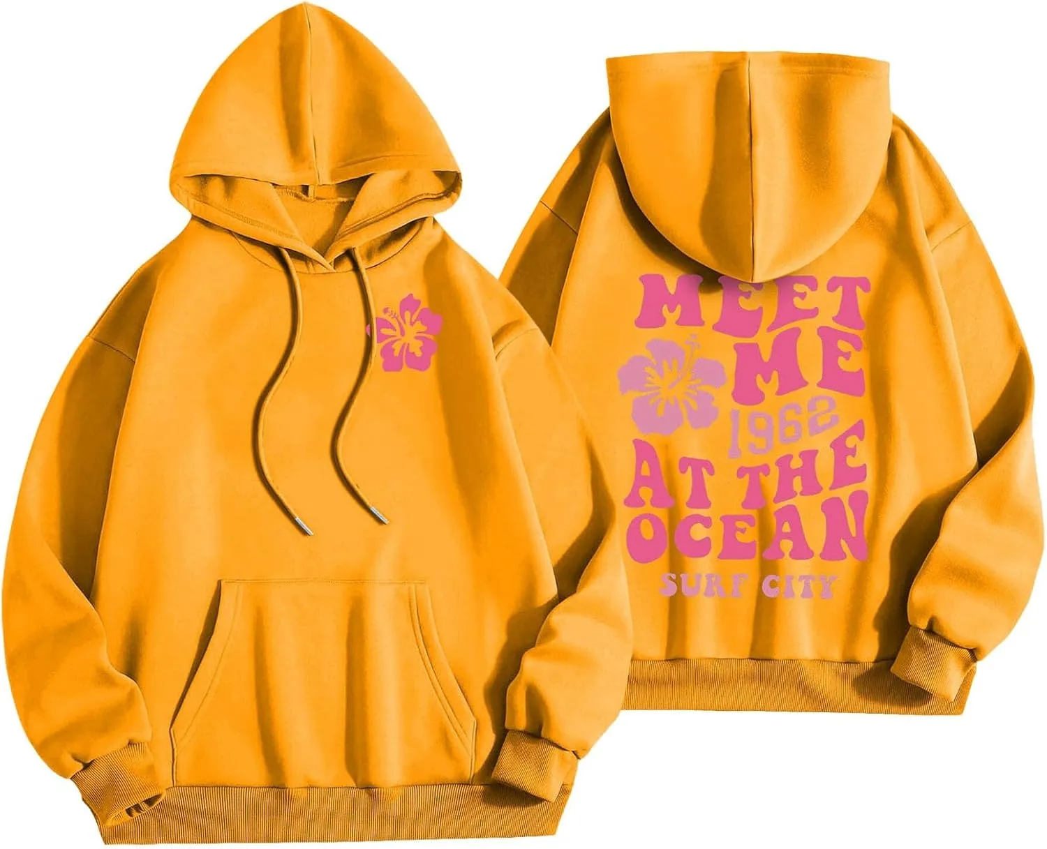Womens Hoodies Long Sleeve Letter Print Warm Fall Winter Sweatshirts Oversized Hooded Pullover 2024 Trendy