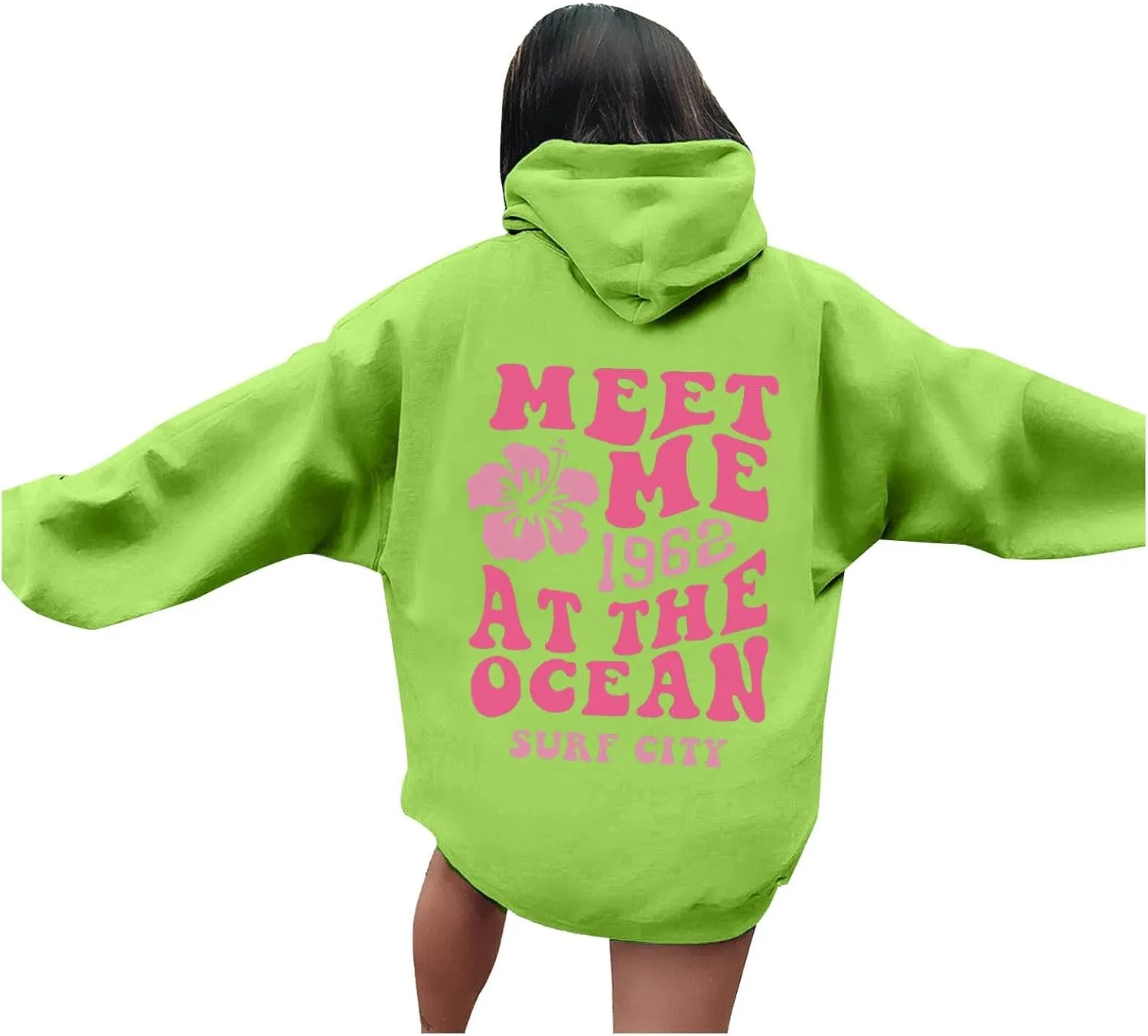 Womens Hoodies Long Sleeve Letter Print Warm Fall Winter Sweatshirts Oversized Hooded Pullover 2024 Trendy
