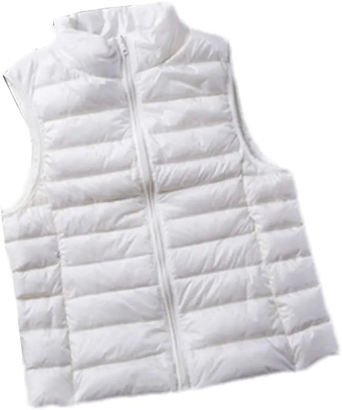 Women's Portable Duck Down Vest Jacket Winter Ultralight Sleeveless Duck Down Windproof Warm Vest