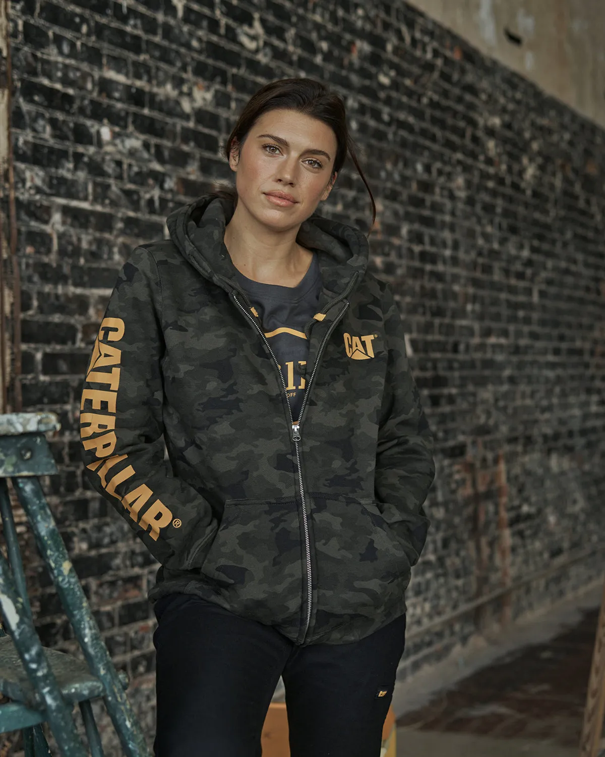 WOMEN'S TRADEMARK BANNER FULL ZIP HOODIE