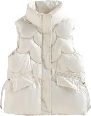 Women's Winter Vests - Cotton Padded Sleeveless Waistcoat Student Short Jacket