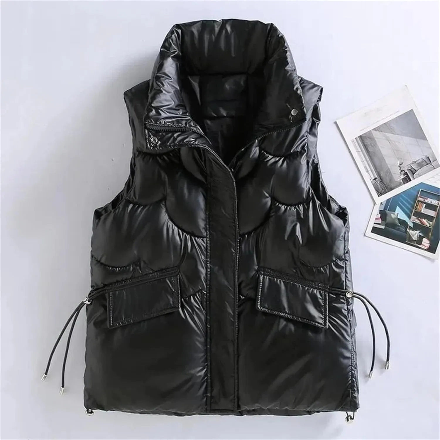 Women's Winter Vests - Cotton Padded Sleeveless Waistcoat Student Short Jacket