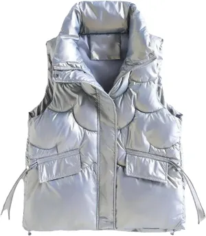 Women's Winter Vests - Cotton Padded Sleeveless Waistcoat Student Short Jacket