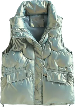Women's Winter Vests - Cotton Padded Sleeveless Waistcoat Student Short Jacket